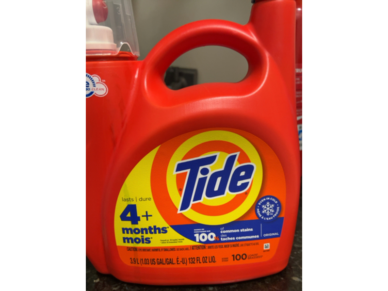 Tide Liquid Laundry Detergent, Original, 100 Loads, 132 fl oz/3.9