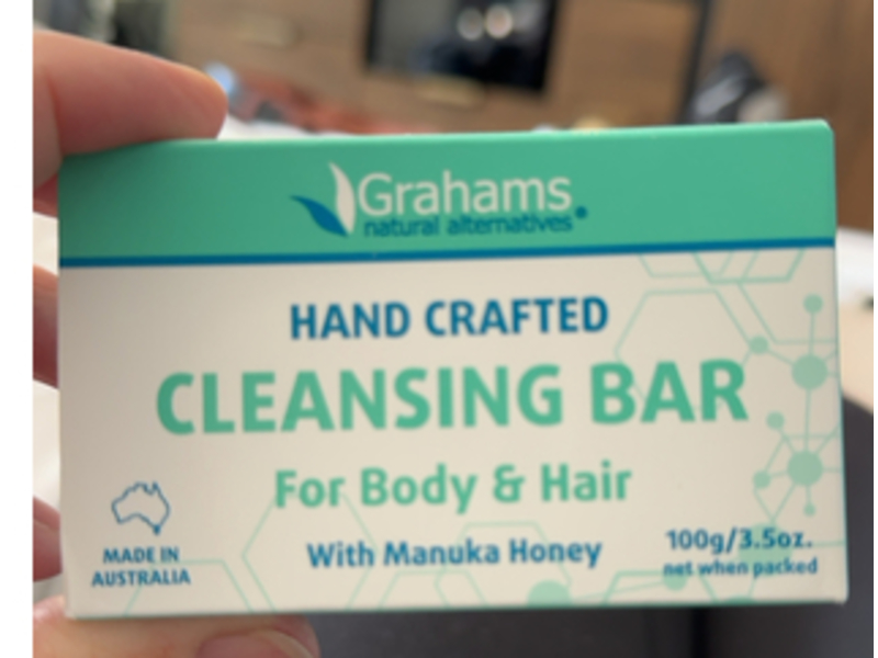 Grahams Natural Alternatives Hand Crafted Cleansing Bar with Manuka Honey, 3.5 oz/100 g