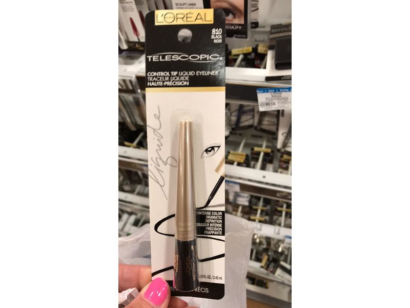 L'Oreal Paris Telescopic Control Tip Liquid Eyeliner, 810 Black, 0.08 fl oz/2.45 mL