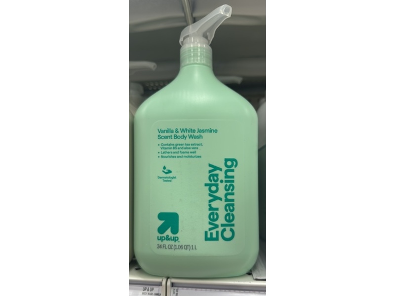 Up & Up Everyday Cleansing Body Wash, Vanilla & White Jasmine, 34 fl oz/1 L