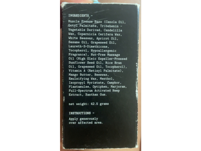 Mary's Nutritionals Muscle Freeze, Hemp Extract, 1.5 oz