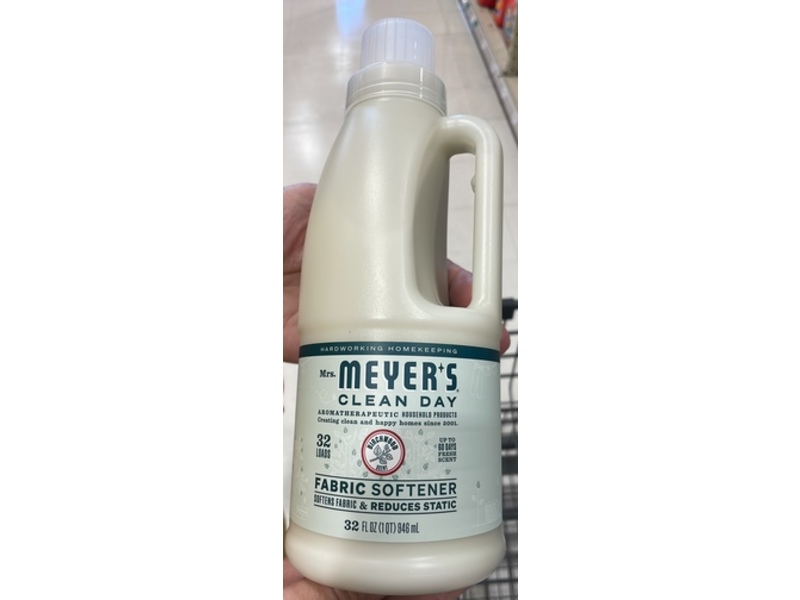 Mrs. Meyer's Clean Day Fabric Softener, Birchwood Scent, 32 Loads, 32 fl oz/946 mL