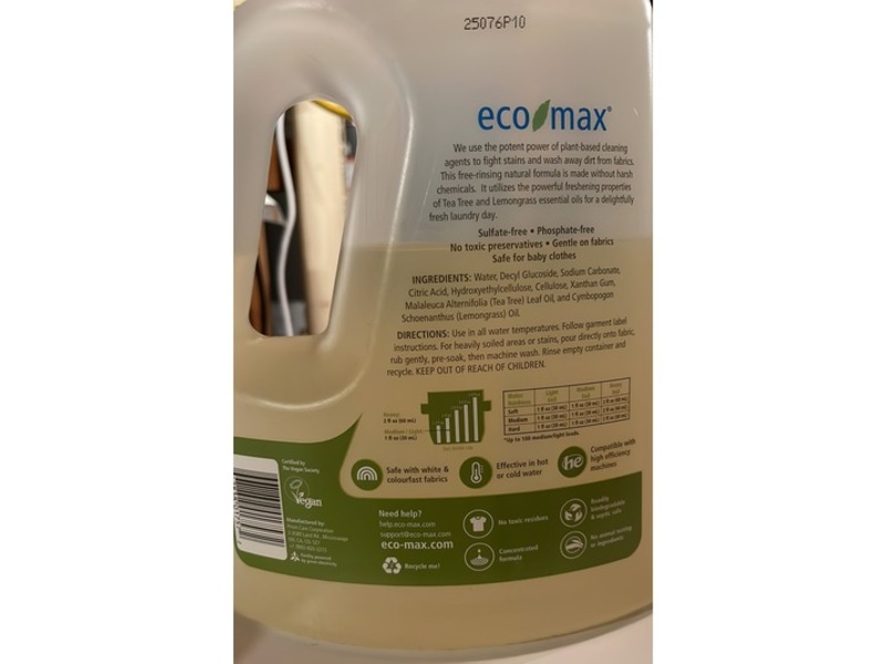 Eco-Max Laundry Liquid Detergent, Natural Tea Tree, 100 Loads, 101 fl oz/3 L