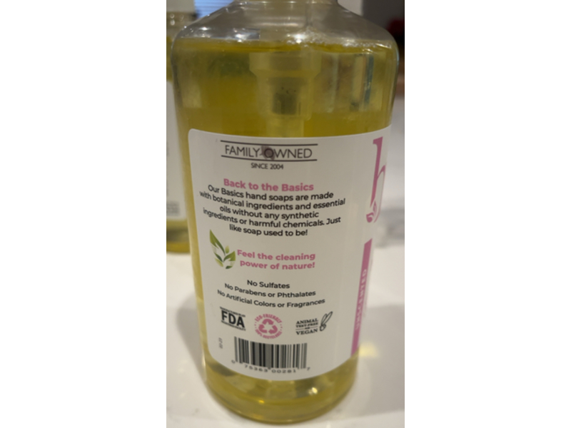 Brittanie's Thyme Basics Natural Hand Soap, Unscented, 12 fl oz/377 mL, Pack Of 3