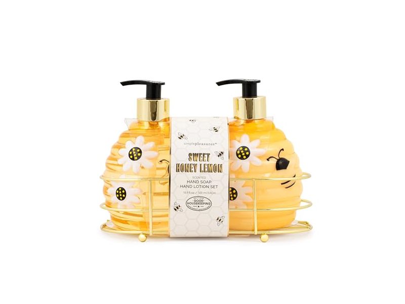 Simple Pleasures Hand Lotion & Hand Soap Set, Beehive Caddy, 16.9 fl oz/500 mL