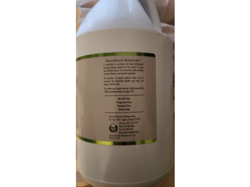Sacred Earth Botanicals Organic Massage Oil Blend, 128 fl oz/3.78 L