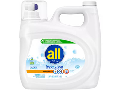 All Advanced Oxi Liquid Detergent, Free & Clear, 79 Loads, 118 fl oz/3.48 L