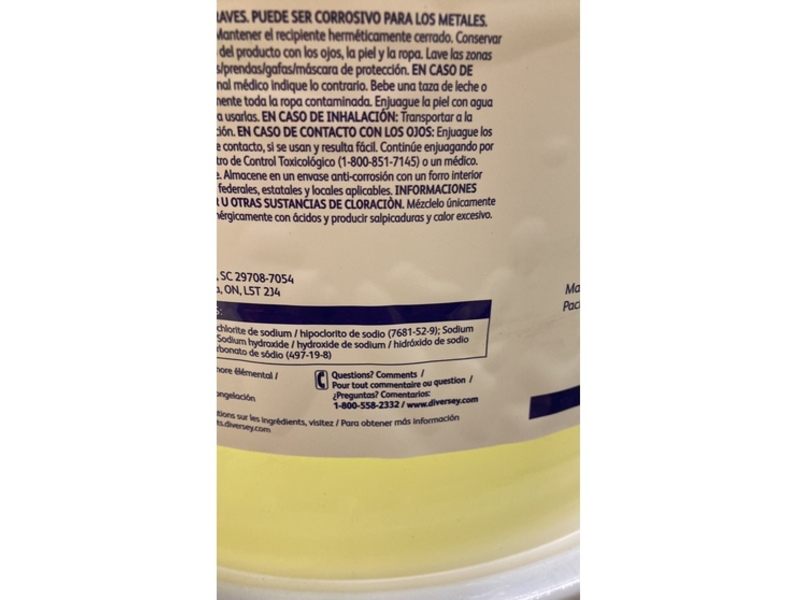 Diversey Clax Hypo Conc Bleach, 18.9 L
