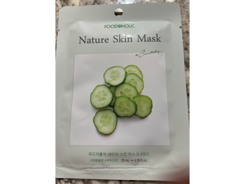 Food A Holic Nature Skin Mask, Cucumber, 0.78 fl oz/23 mL