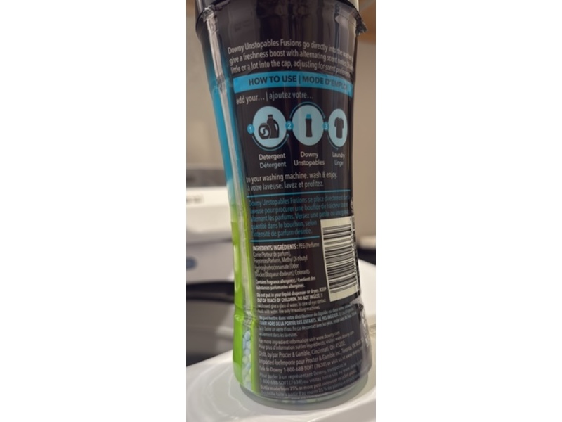 Downy 2 In 1 Unstopables Fusions In-Wash Scent Booster, Twilight + Jasmine, 10.7 oz/303 g