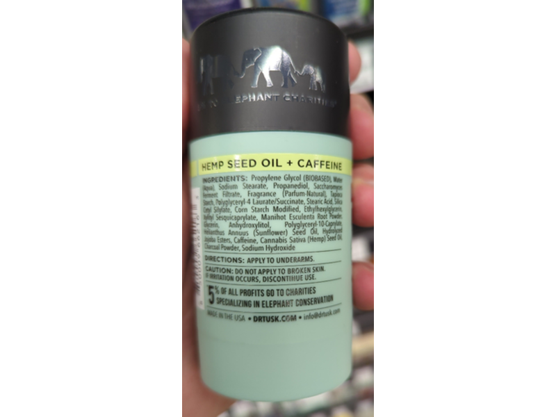 Dr.Tusk Deodorant, Charcoal, 2.65 oz