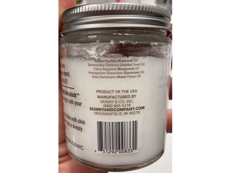 Skinny & Co. Rejuvenating Body Melt, Rose & Jojoba, 6 fl oz/177.4 mL