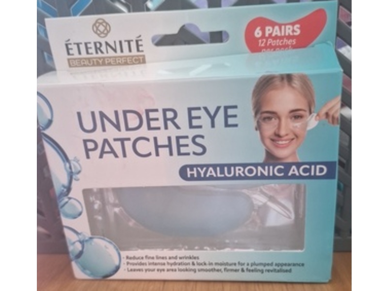 Eternite Under Eye Patches, Hyaluronic Acid, 6 Pairs/12 Patches