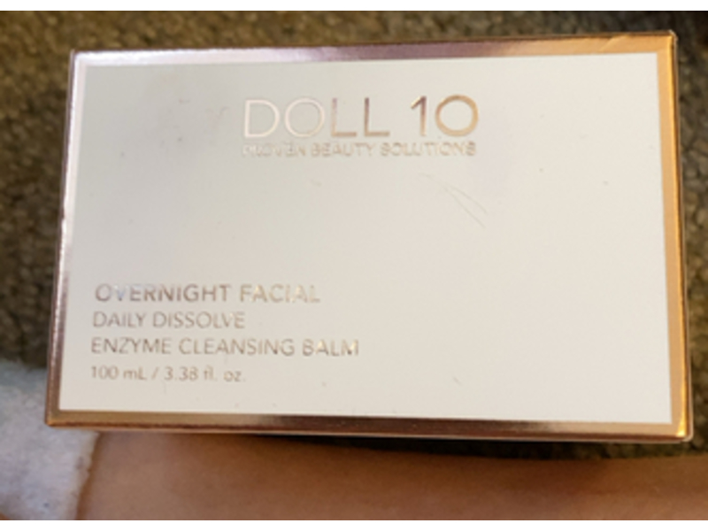 Doll 10 Overnight Facial Daily Dissolve Enzyme Cleansing Balm, 3.38 fl oz/100 mL