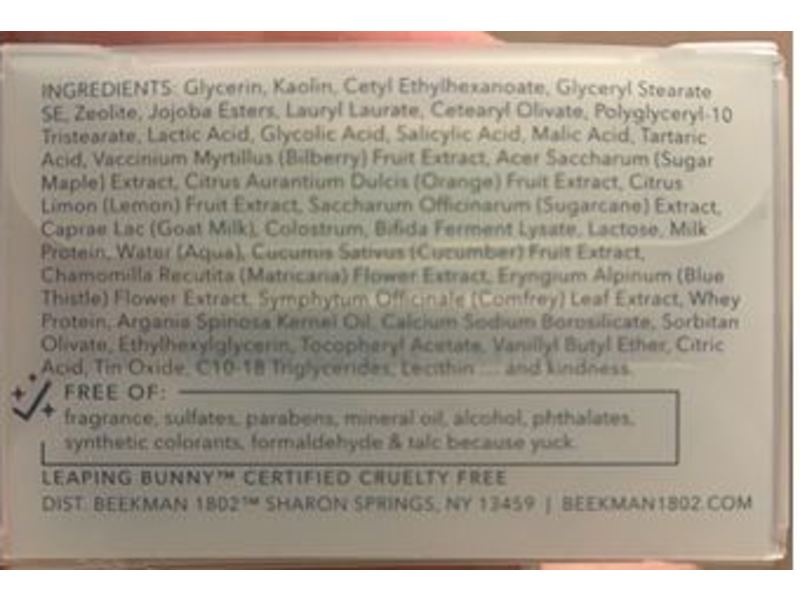 Beekman 1802 Milk Mud Warming Clay Mask, 0.52 fl oz/14.7 g