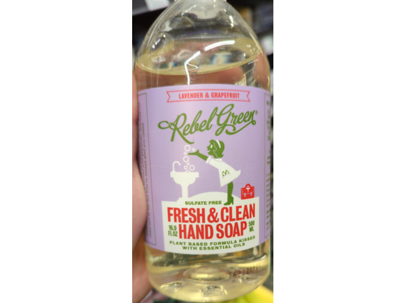 Rebel Green Hand soap, Lavender & Grapefruit, 16.89 fl oz/500 mL