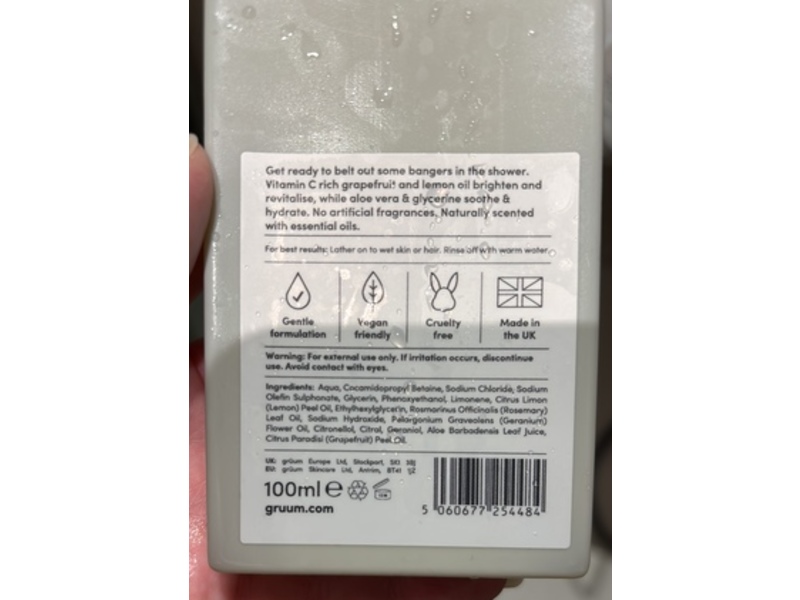 Gruum Luxurious Hair & Body Wash, Energising Citrus, 100 mL