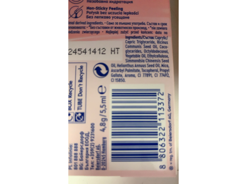 Nivea Caring Lip Oil, Clear Glow, 5.5 mL