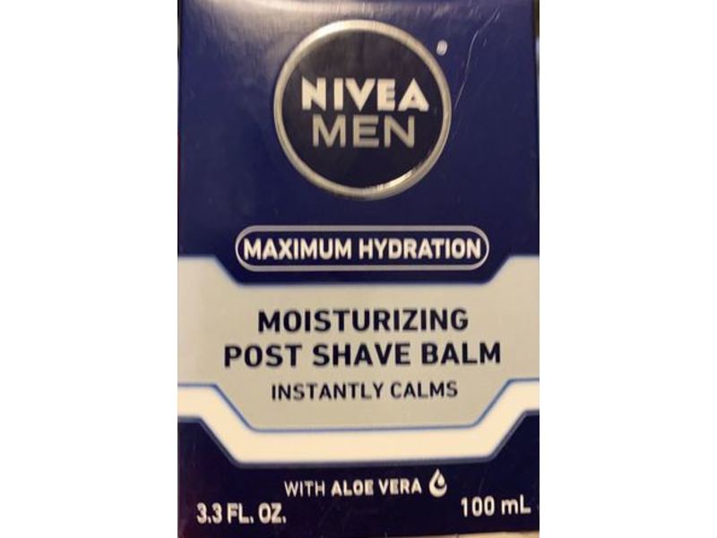 Nivea Men Moisturizing Post Shave Balm, Maximum Hydration, Aloe Vera, 3.3 fl oz/100 mL, Pack of 3