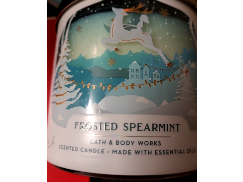 Bath & Body Works Frosted Spearmint Candle, 14.5 oz/411 g