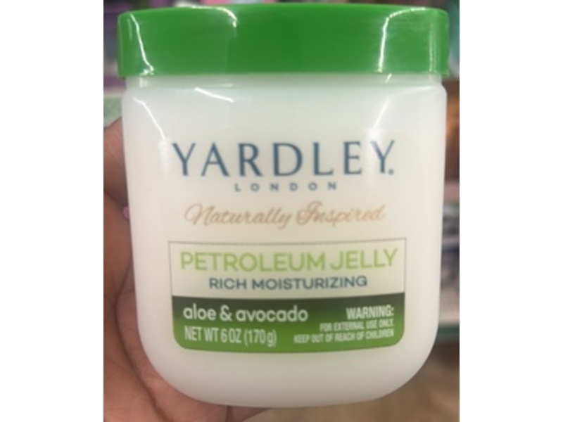 Yardley London Rich Moisturizing Petrolatum Jelly, Aloe & Avocado, 6 oz/170 g
