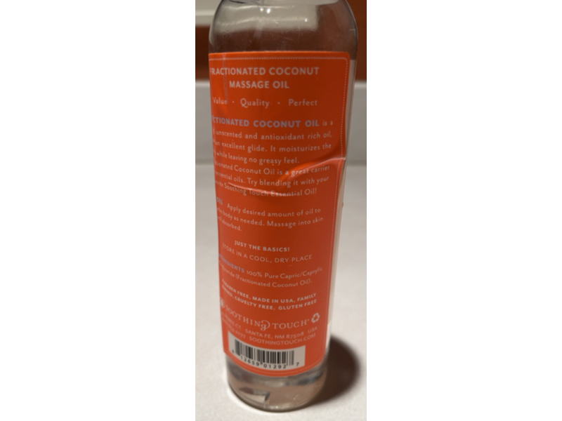 Soothing Touch Massage Oil, Fractionated Coconut, 8 fl oz/236m L