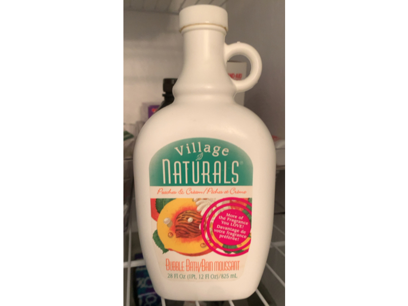 Village Naturals Bubble Bath, Peaches & Cream, 28 fl oz/825 mL