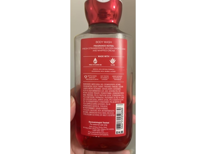 Bath & Body Works Body Wash, Strawberry Pound Cake, 10 fl oz/295 mL