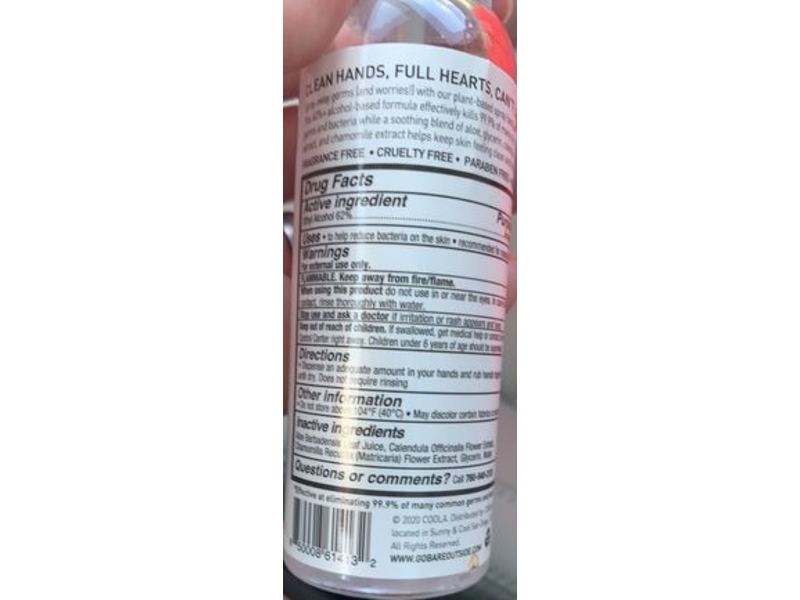 Bare Republic Hands Sanitizer Spray, 3.4 fl oz/100 mL, Pack Of 3