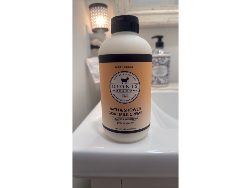 Dionis Bath & Shower Goat Milk Creme, Milk & Honey, 14.5 fl oz/429 mL