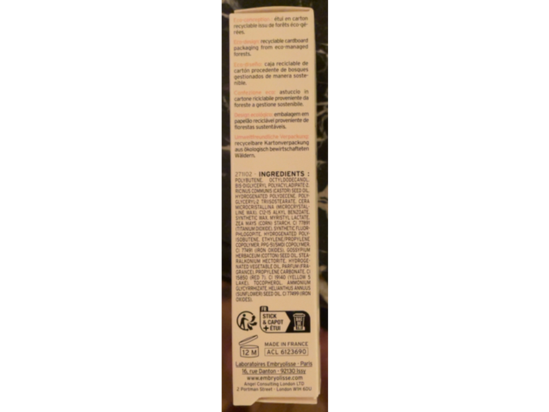 Embryolisse 3-In-1 Comfort Balm, Pink Nude, 0.08 oz/2.5 g