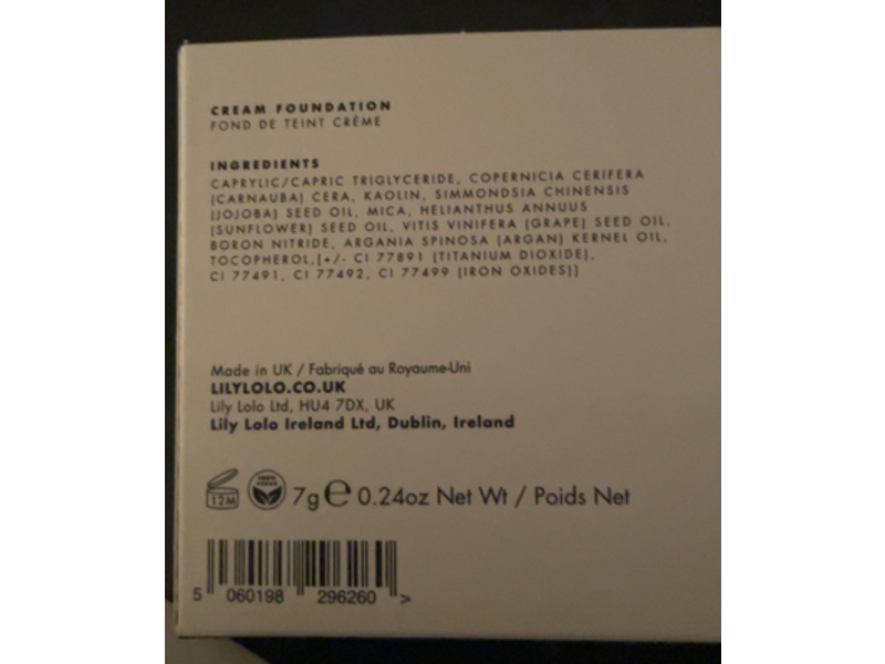 Lily Lolo Cream Foundation, Cotton, 0.24 oz/7 g