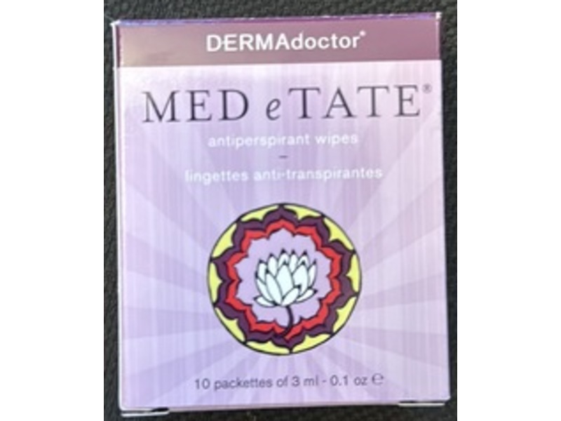 DERMAdoctor Med e Tate Antiperspirant Wipes, 0.1 oz/3 mL, 10 Count