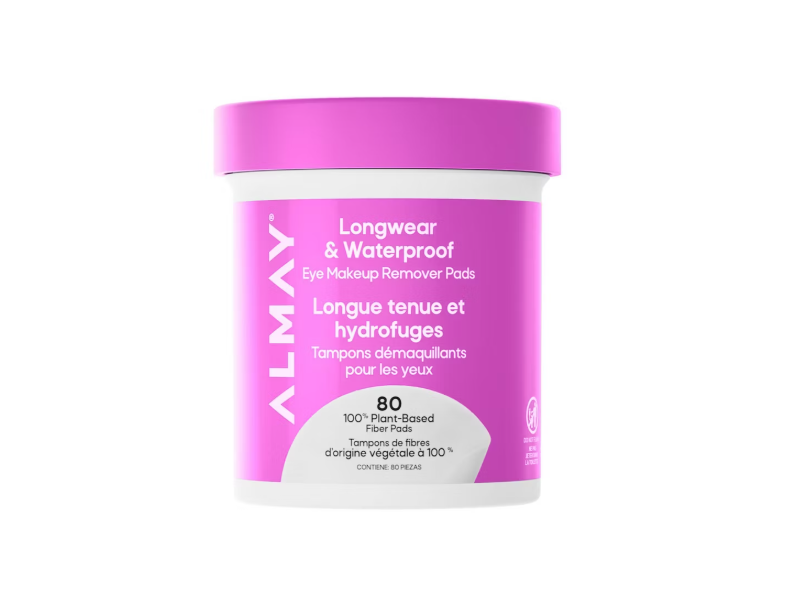 Almay Biodegradable Longwear & Waterproof Eye Makeup Remover Pads, 80 Pads