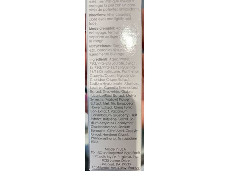 Circadia Blueberry & White Tea Hydrating Mist, 4 fl oz/118 mL