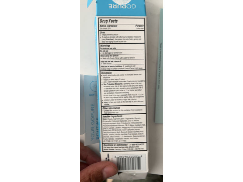 Gopure Tinted Mineral Sunscreen Lotion, SPF 40, 1.7 fl oz/50 mL