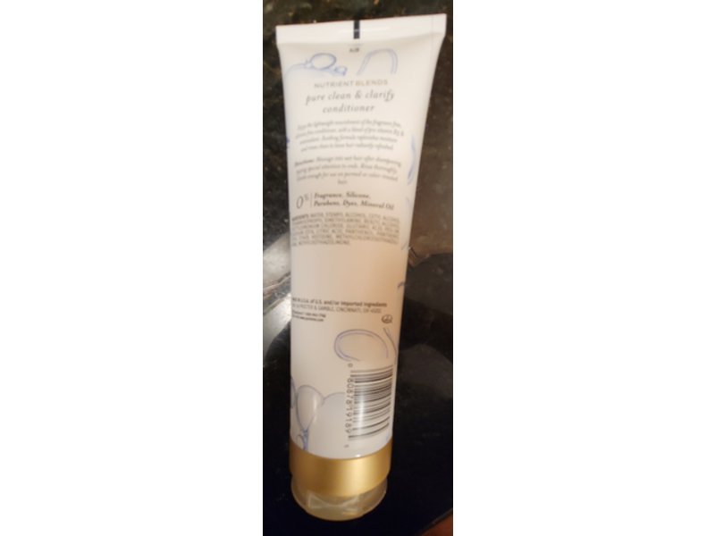 Pantene Pure Clean & Clarify Silicone Free Conditioner, Fragrance Free, 8.0 fl oz/237 mL