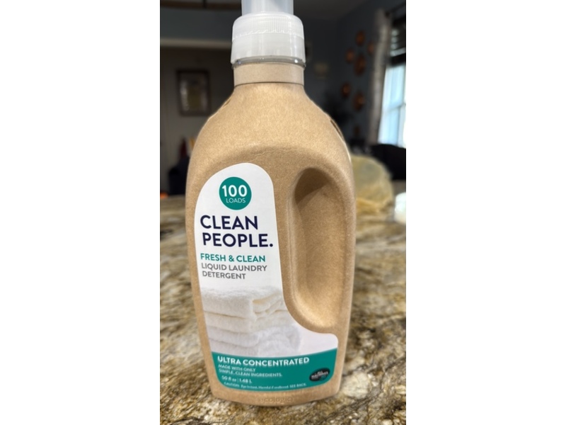 Clean People. Liquid Laundry Detergent, Fresh & Clean, 100 Loads, 50 fl oz/1.48 L.