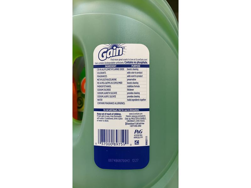 Gain Ultra Original Scent Dish Liquid Soap, 9 Fluid Ounce -- 6 per case.