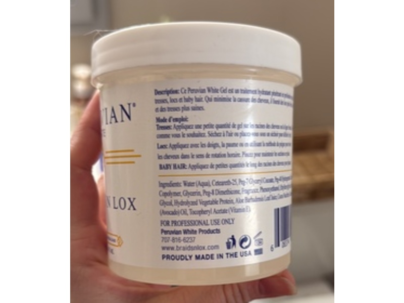 Peruvian white Braids N Lox Gel, 16 fl oz/473 mL