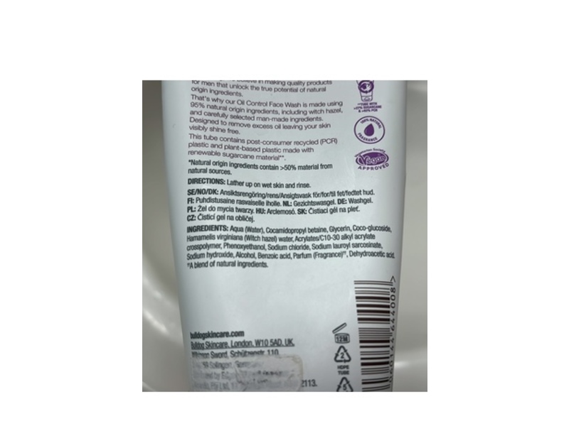 Bulldog Face Wash, Oil Control, 150 mL