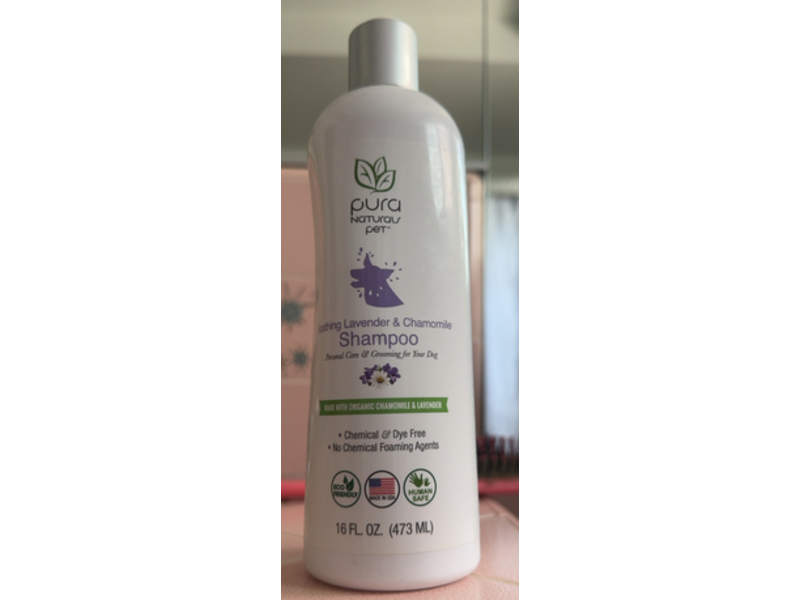 Pura Naturals Pet Soothing Lavender & Chamomile Shampoo, 16 fl oz/473 mL
