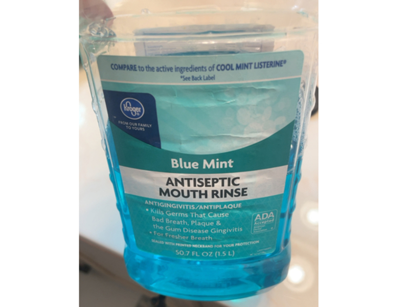 Kroger Antiseptic Mouth Rinse, Blue Mint, 50.7 fl oz/1.5 L