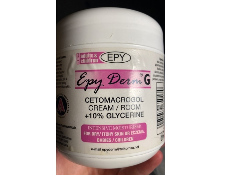 Epy Derm G Cetomacrogol Cream, 10% Glycerine, 500 mL