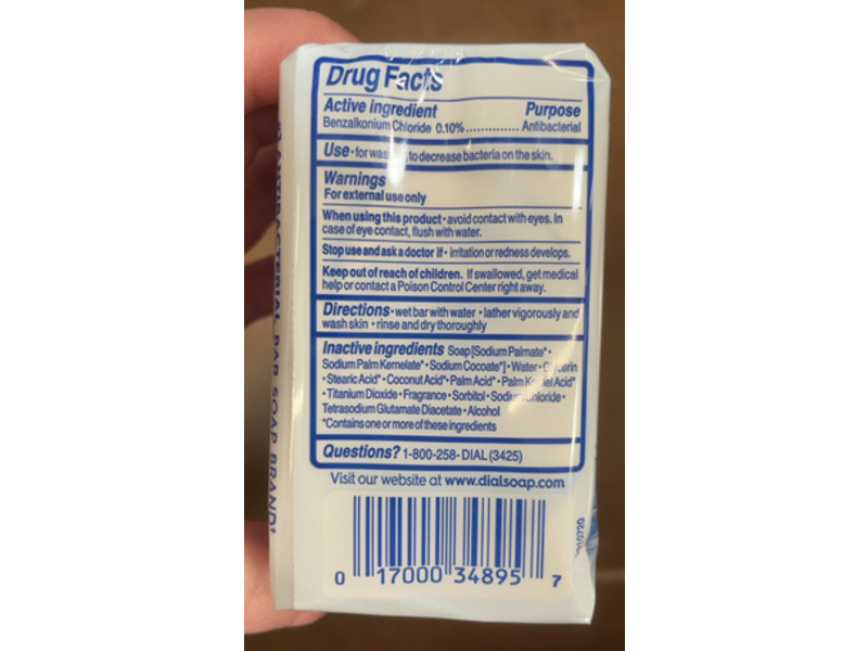 Dial Refresh & Renew Deodorant Bar Soap, White, 16 oz/452 g, 4 Count