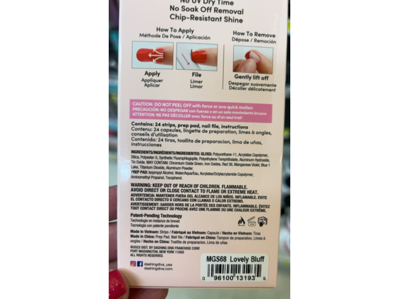 Dashing Diva Gloss Ultra Shine Gel Nail Strips Palette, Lovely Bluff, 24 Count