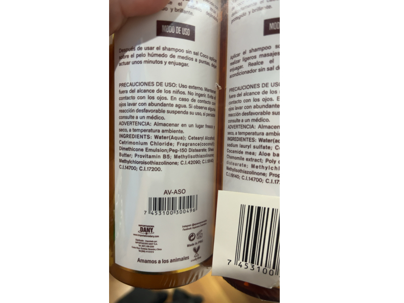 Aquavera Shampoo, Coco, 400 mL