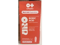 O Positiv URO Boric Acid Vaginal Suppository, Aloe, 12 Count - thumbnail 2