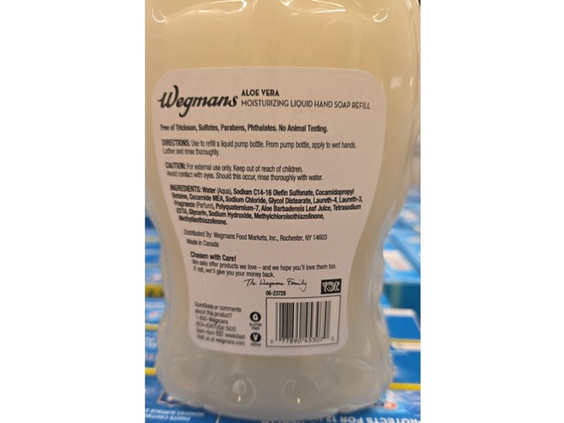 Wegmans Liquid Hand Soap, Aloe Vera, 56 fl oz/1.66 L