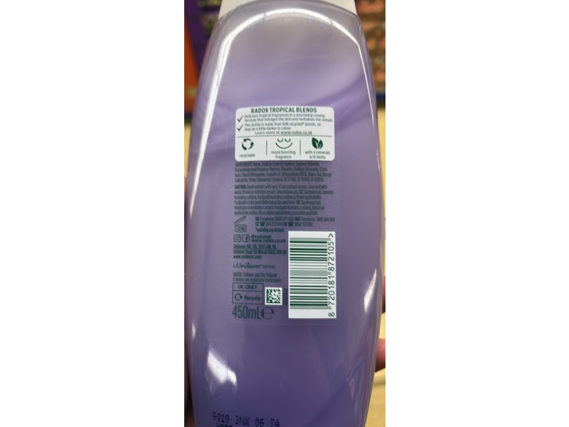 Radox Therapy Feel Renewed Shower Cream, Lychee & Vanilla, 450 mL